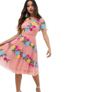 ASOS - Dolly & Delicious Pink Midi Dress